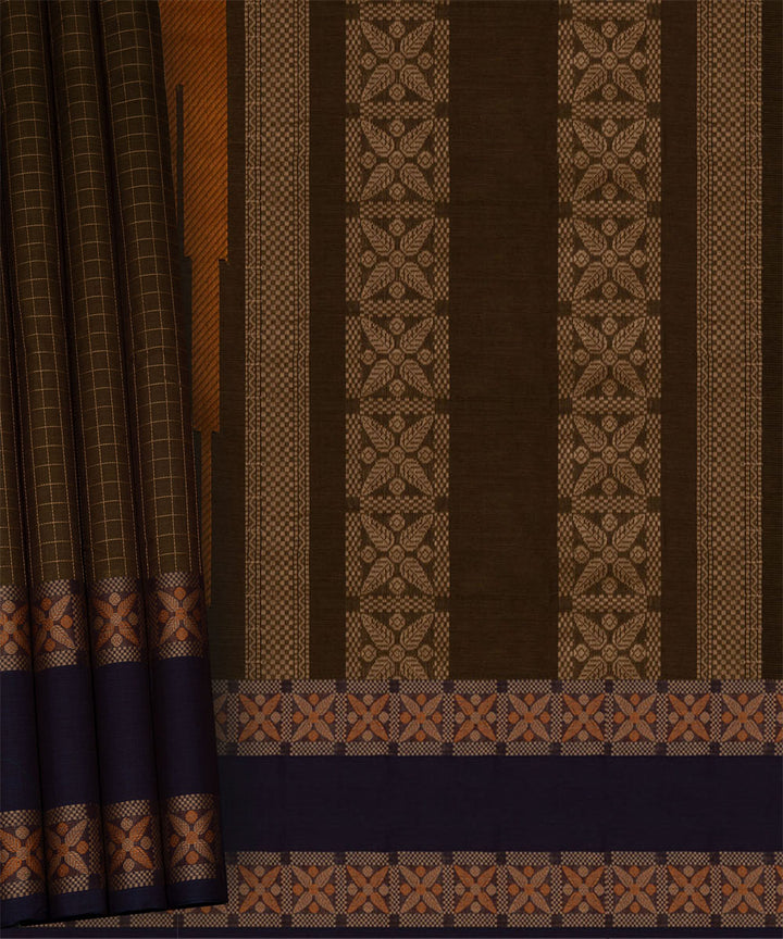 Blue green cotton handloom kajivaram saree