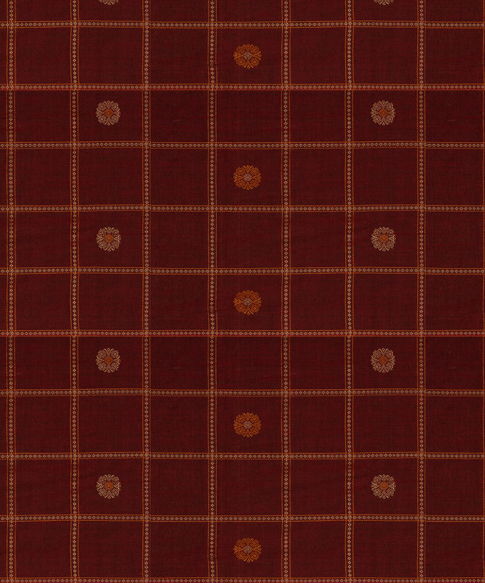 Maroon green cotton handloom kajivaram saree