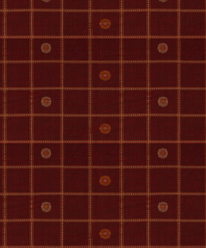 Maroon green cotton handloom kajivaram saree