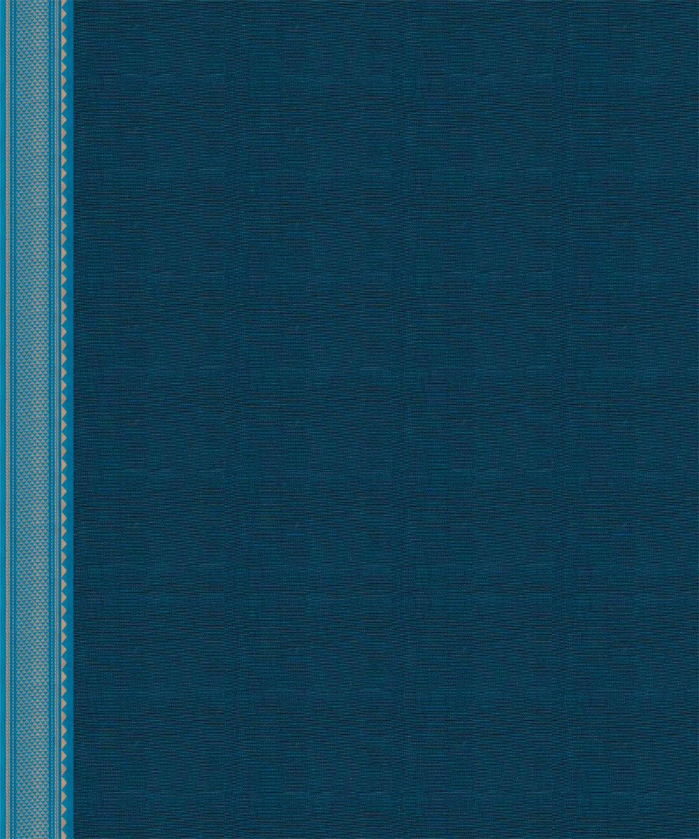 Black blue cotton handloom kajivaram saree