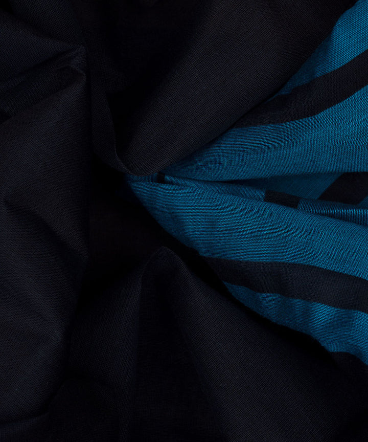 Black blue cotton handloom kajivaram saree
