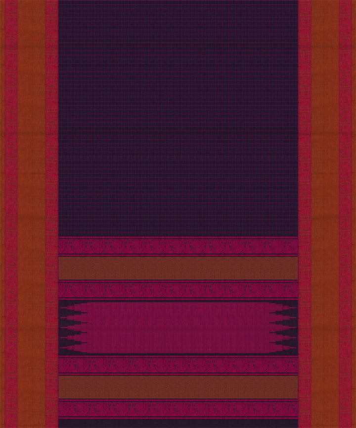 Purple magenta cotton handloom kajivaram saree
