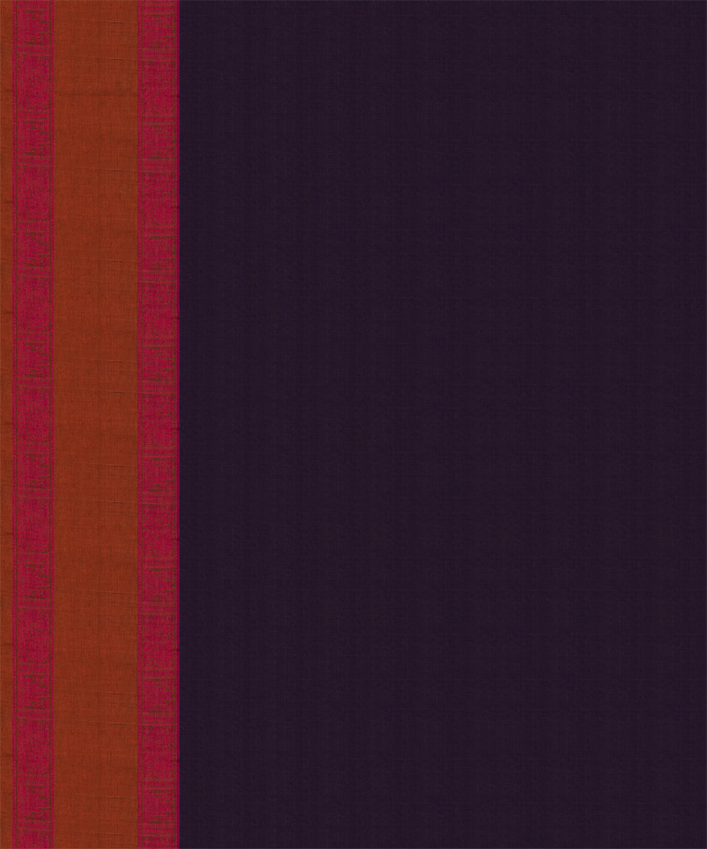 Purple magenta cotton handloom kajivaram saree