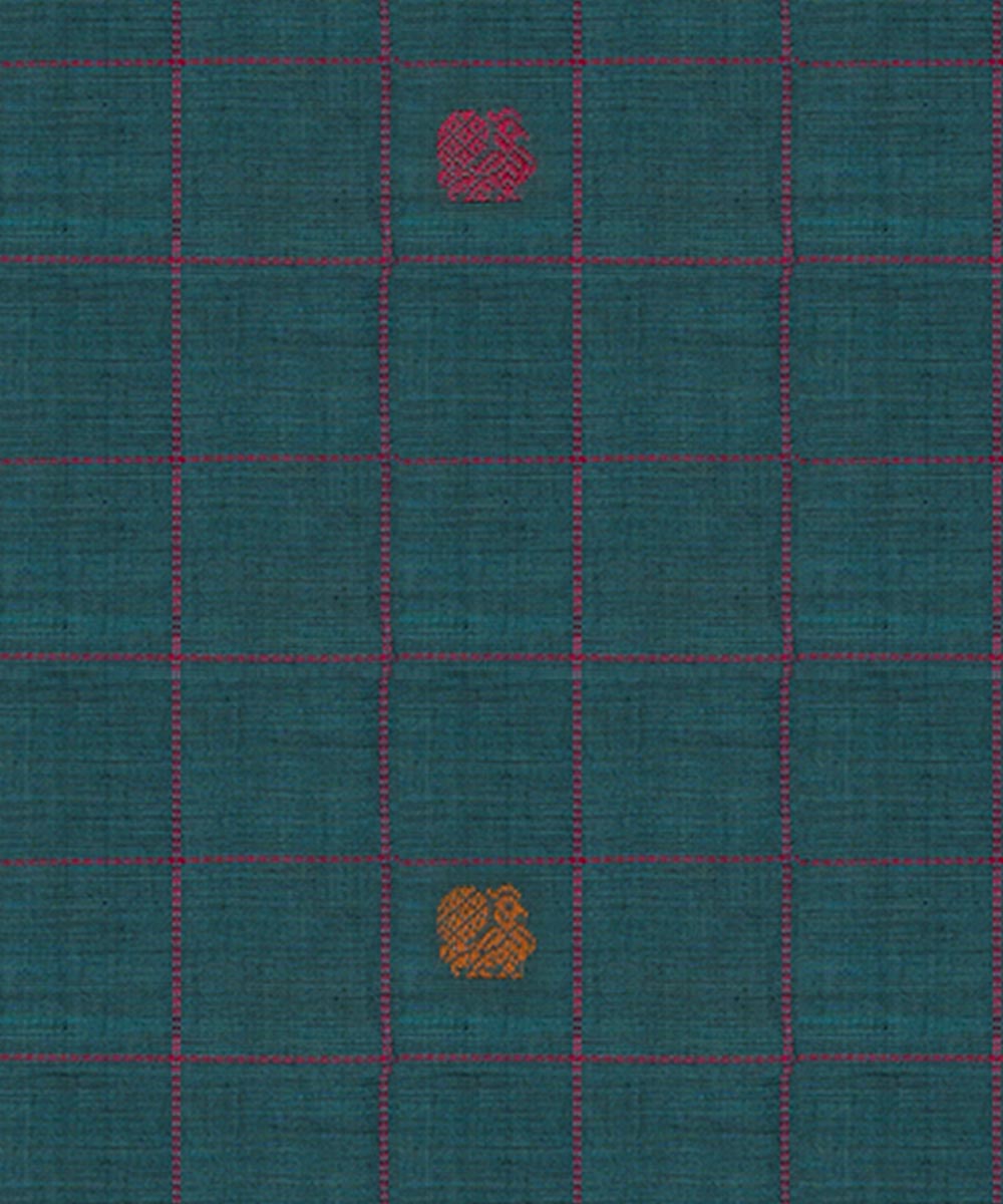 Pink teal blue cotton handloom kajivaram saree
