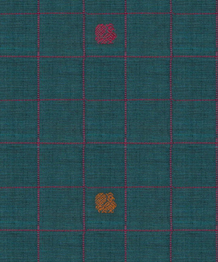 Pink teal blue cotton handloom kajivaram saree
