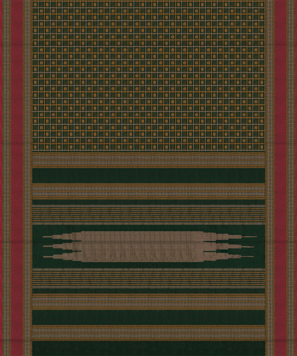 Pink green handloom kajivaram cotton saree
