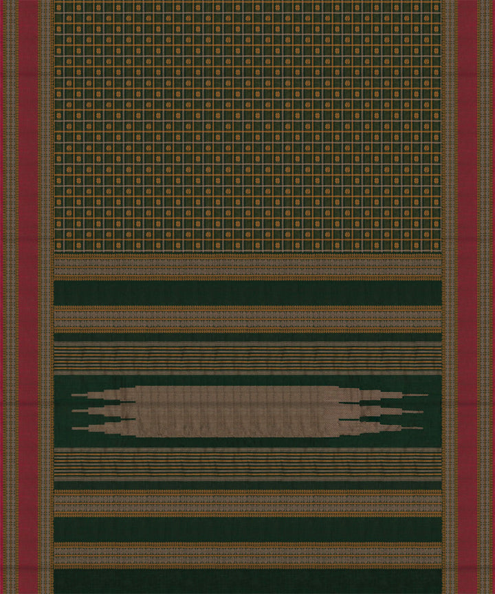 Pink green handloom kajivaram cotton saree