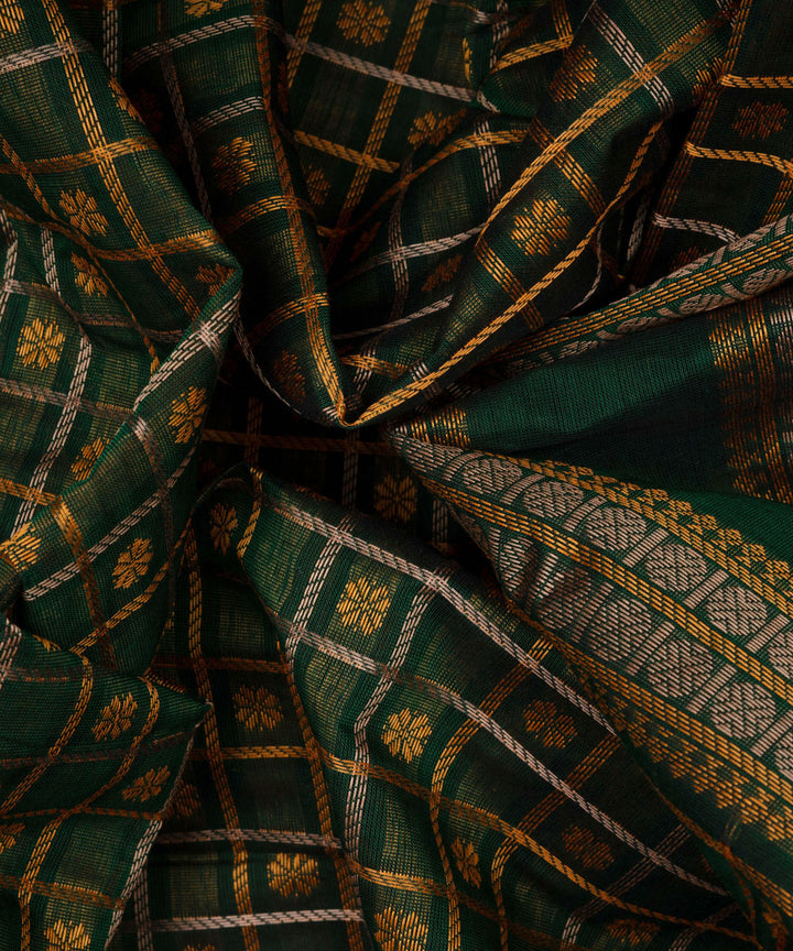 Pink green handloom kajivaram cotton saree