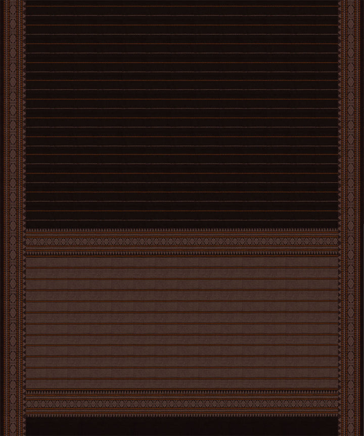 Brown grey cotton handloom kajivaram saree