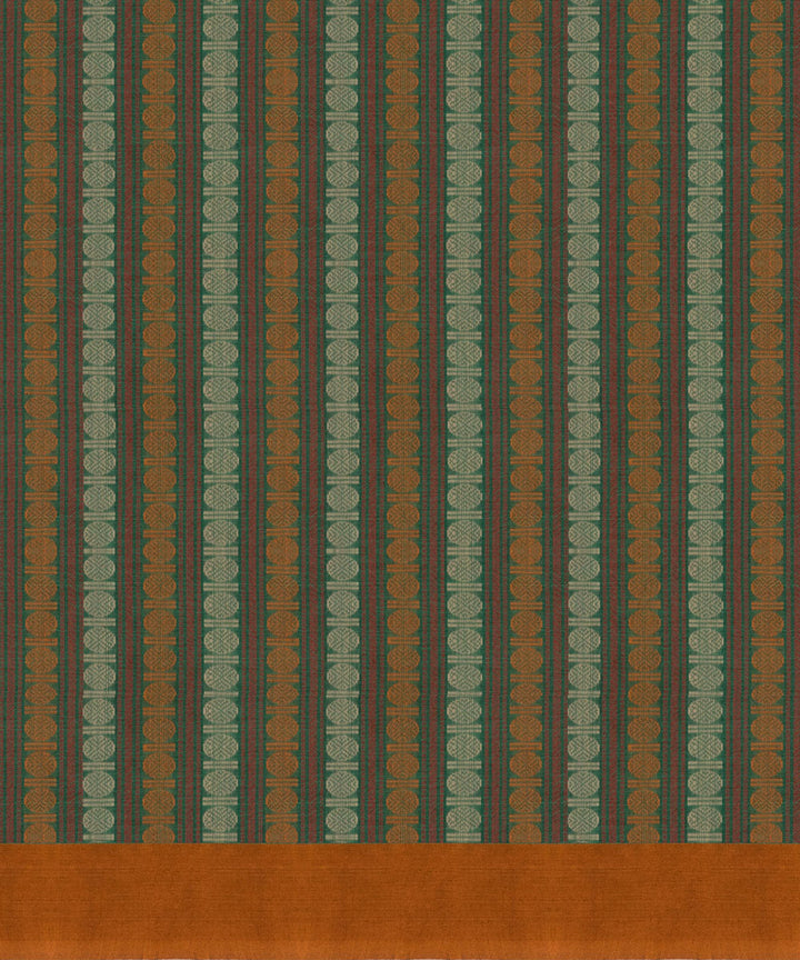 Multicolor mustard cotton handloom kajivaram saree