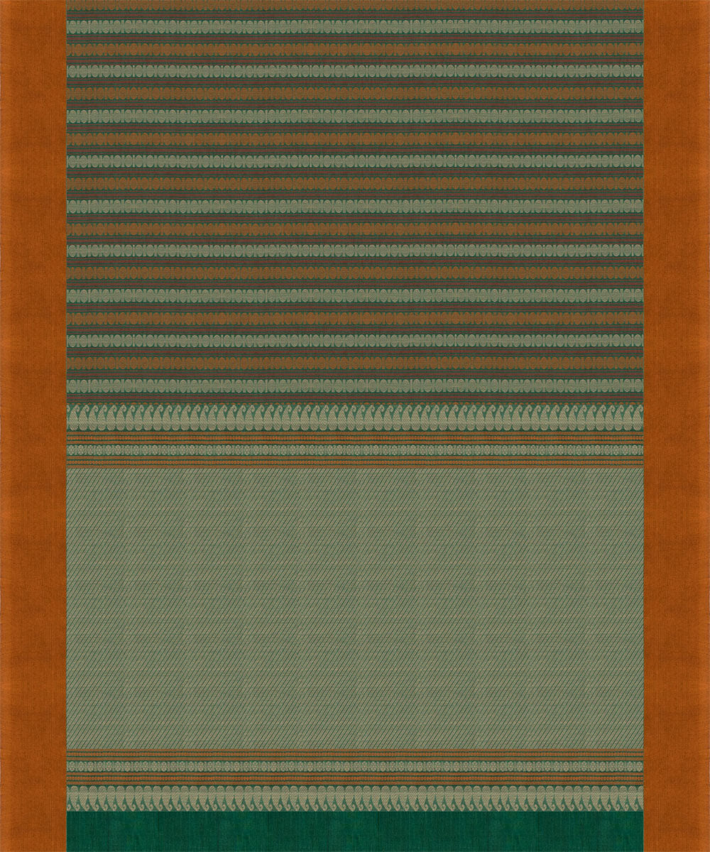 Multicolor mustard cotton handloom kajivaram saree