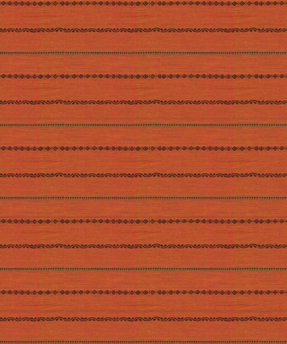 Orange pink cotton handloom kajivaram saree