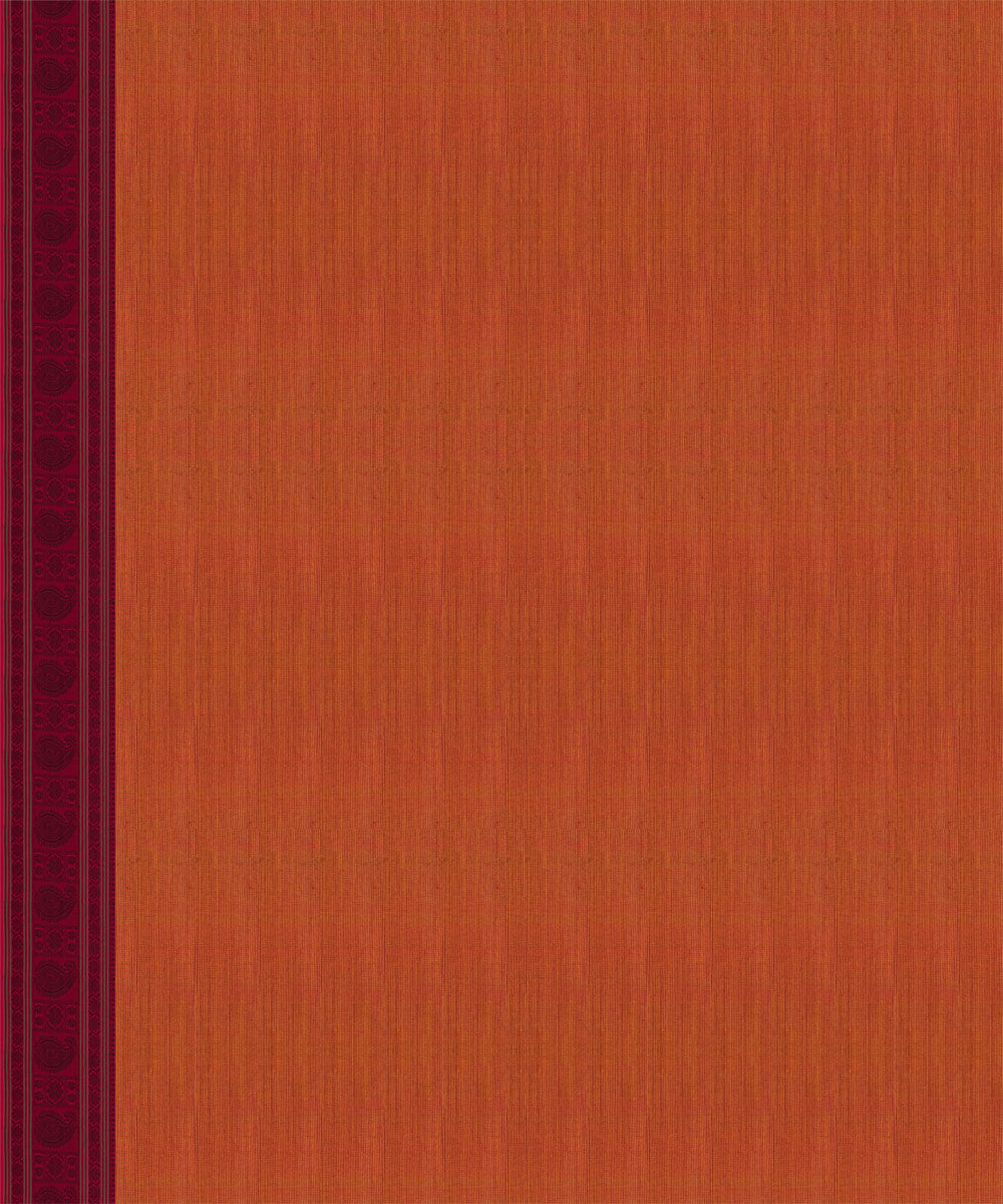 Orange pink cotton handloom kajivaram saree