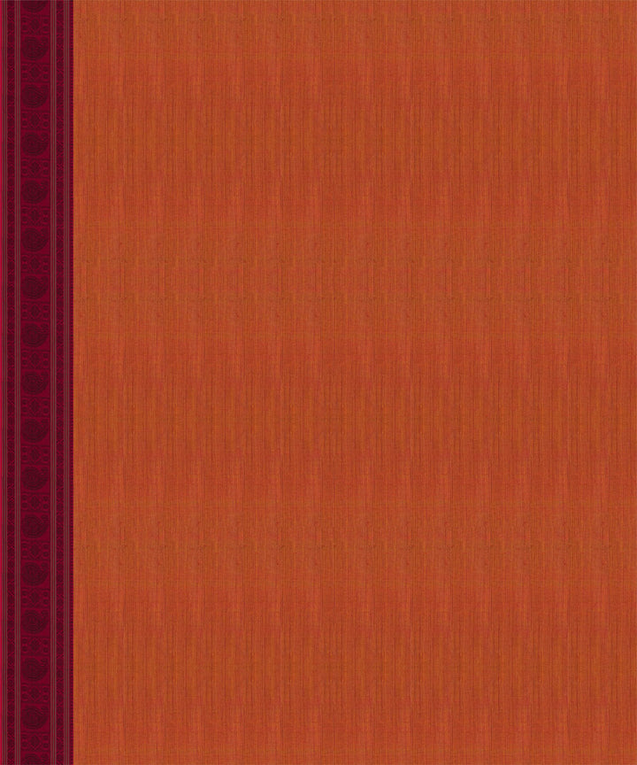 Orange pink cotton handloom kajivaram saree
