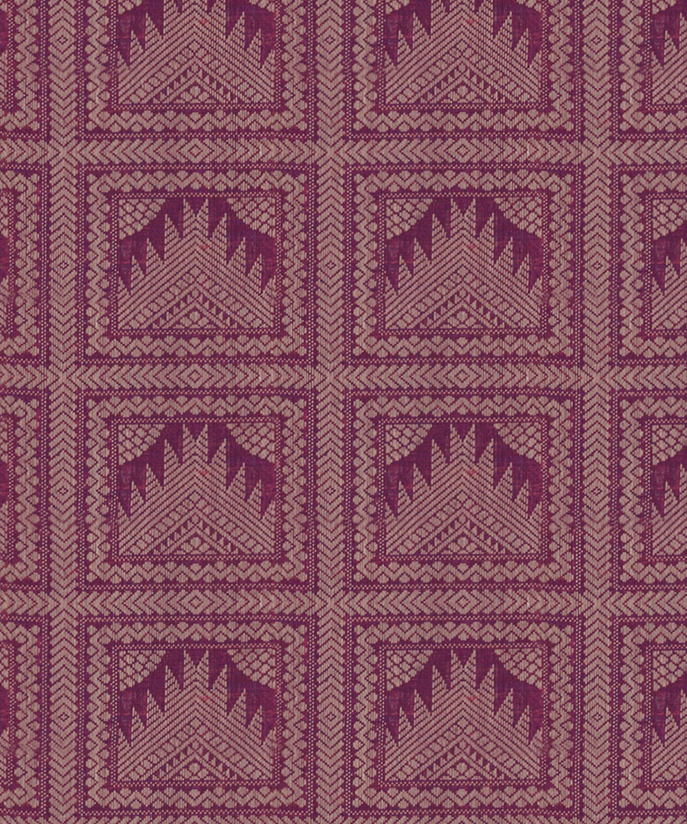 Red purple cotton handloom kajivaram saree