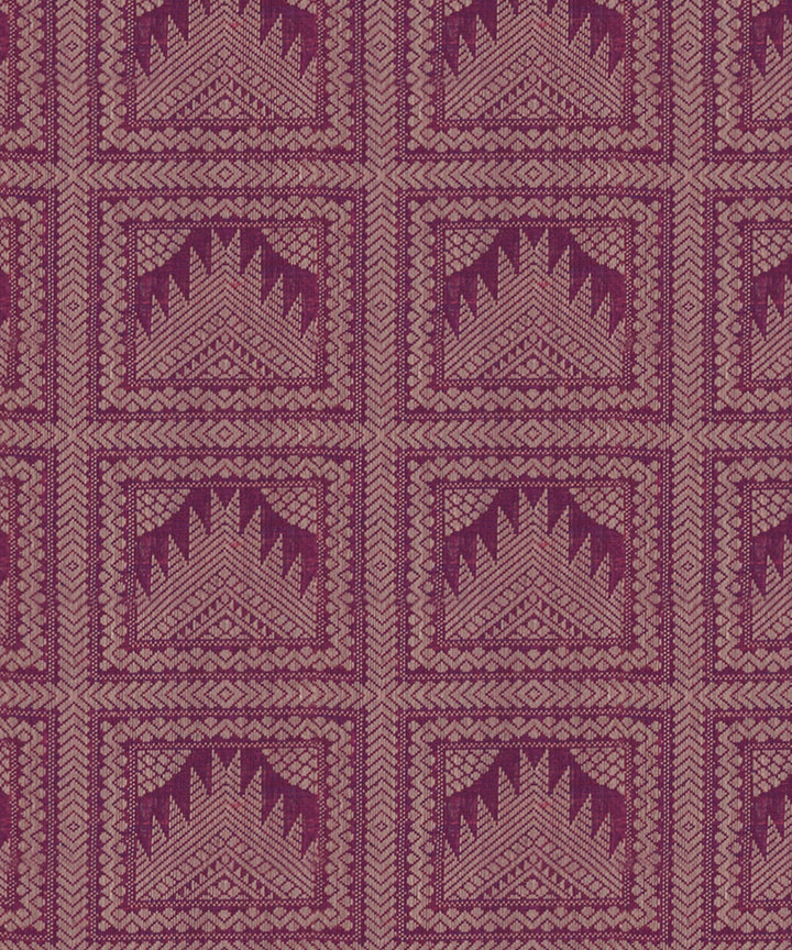 Red purple cotton handloom kajivaram saree