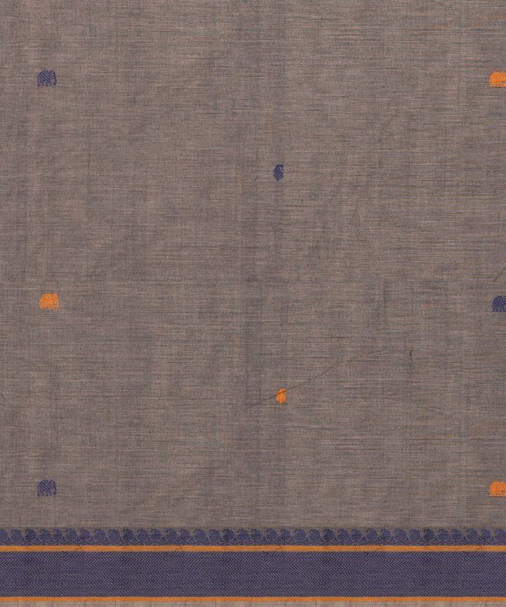 Grey blue cotton handloom kajivaram saree