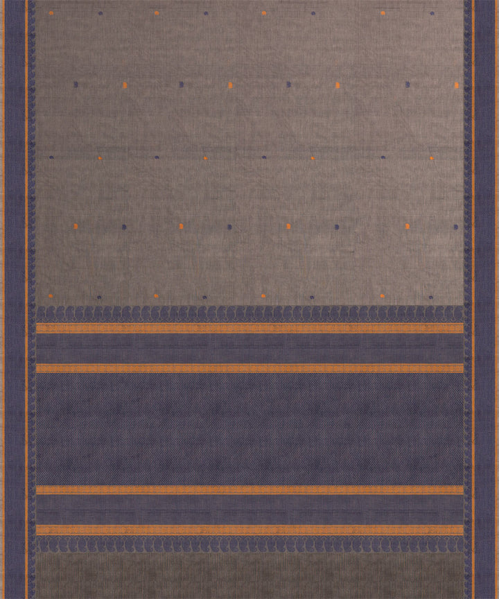 Grey blue cotton handloom kajivaram saree