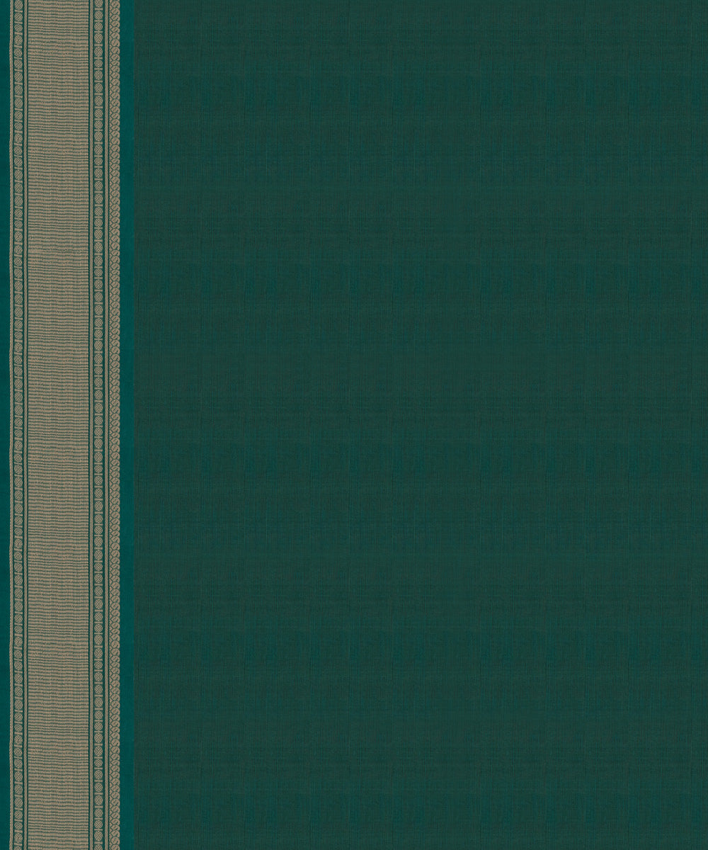 Teal green grey cotton handloom kajivaram saree