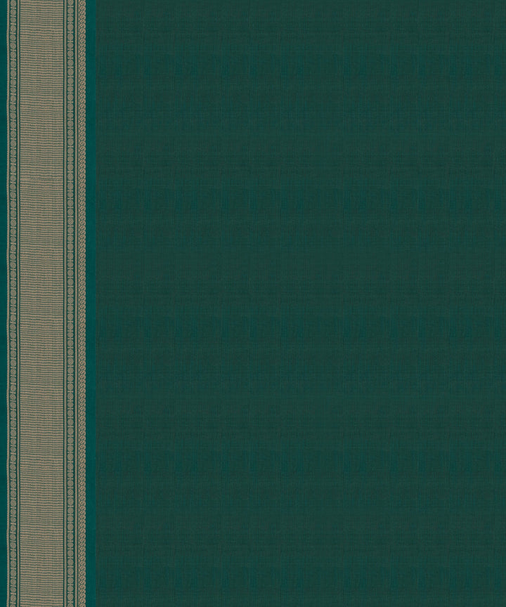 Teal green grey cotton handloom kajivaram saree