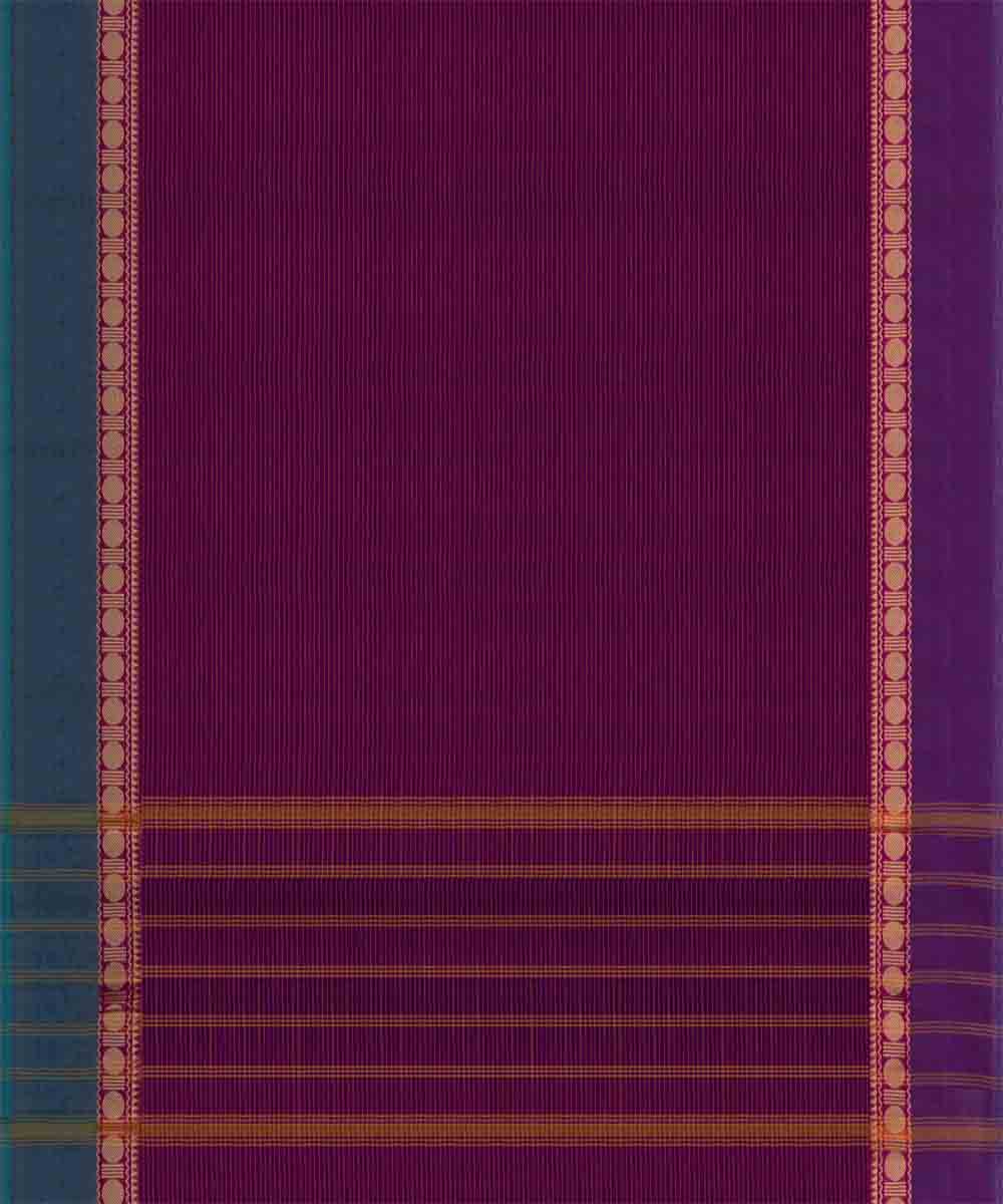 Purple blue cotton handloom chettinad saree