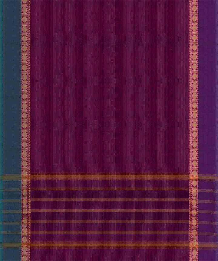Purple blue cotton handloom chettinad saree