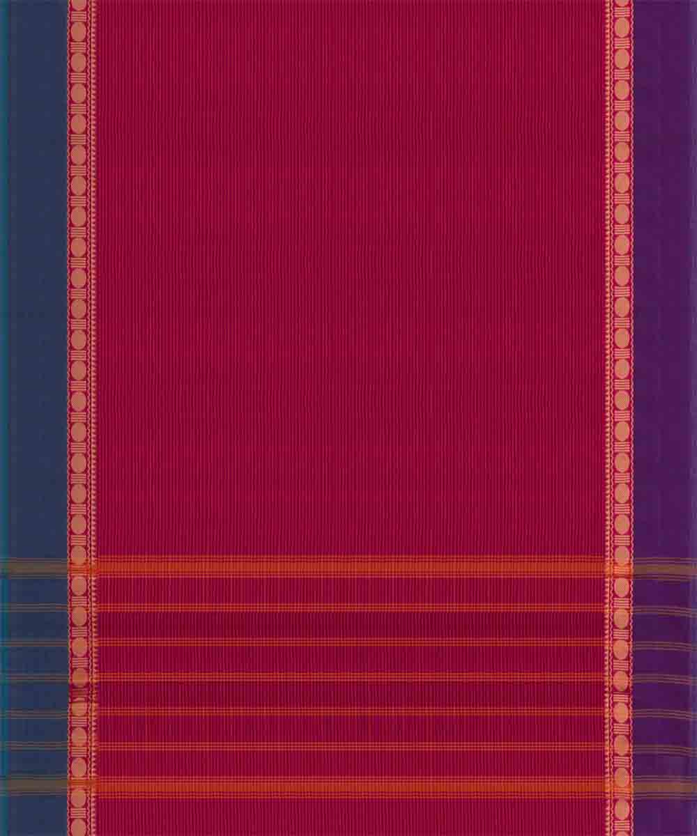 Pink purple cotton handloom chettinad saree