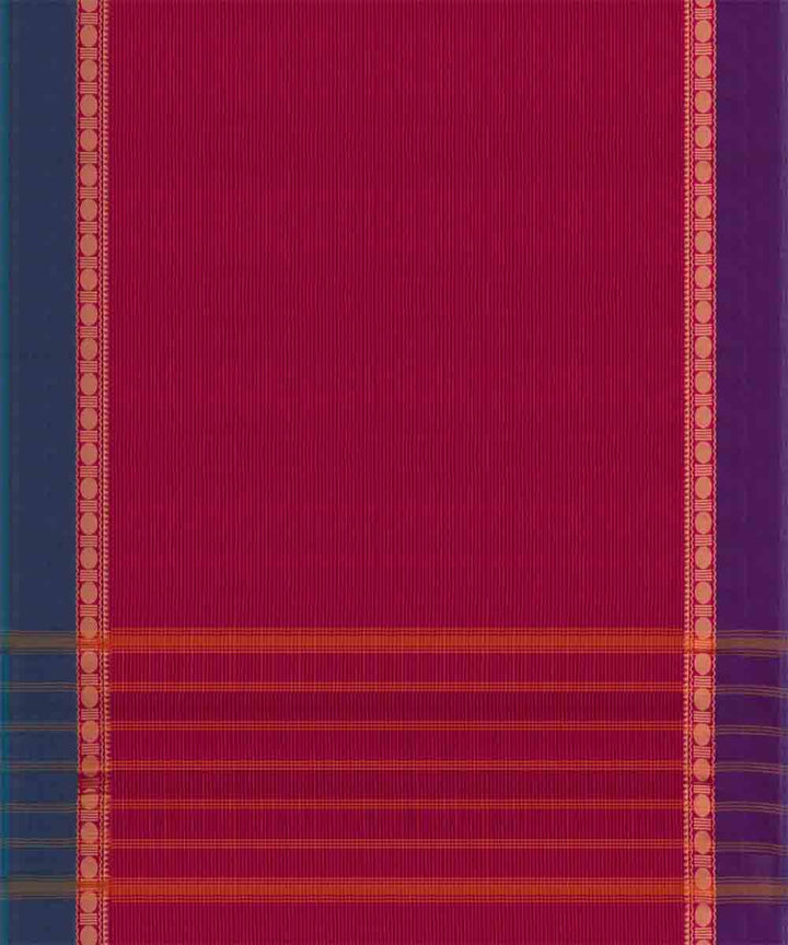 Pink purple cotton handloom chettinad saree