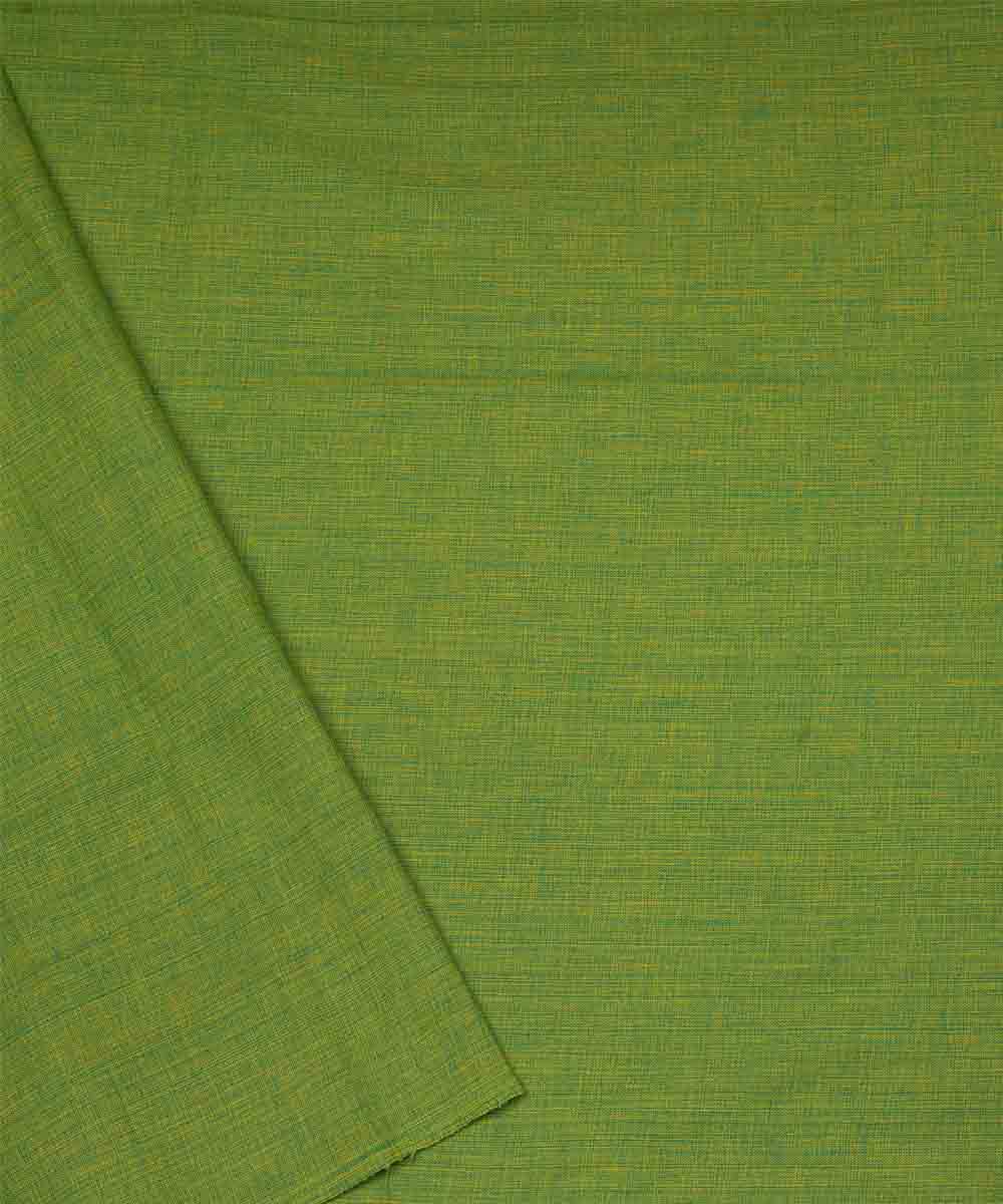Dark green yellow cotton handloom chettinad saree