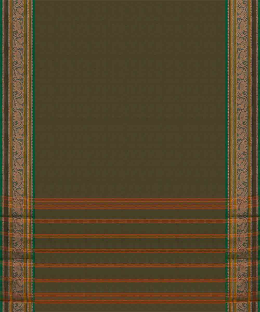 Cyan green cotton handloom chettinad saree