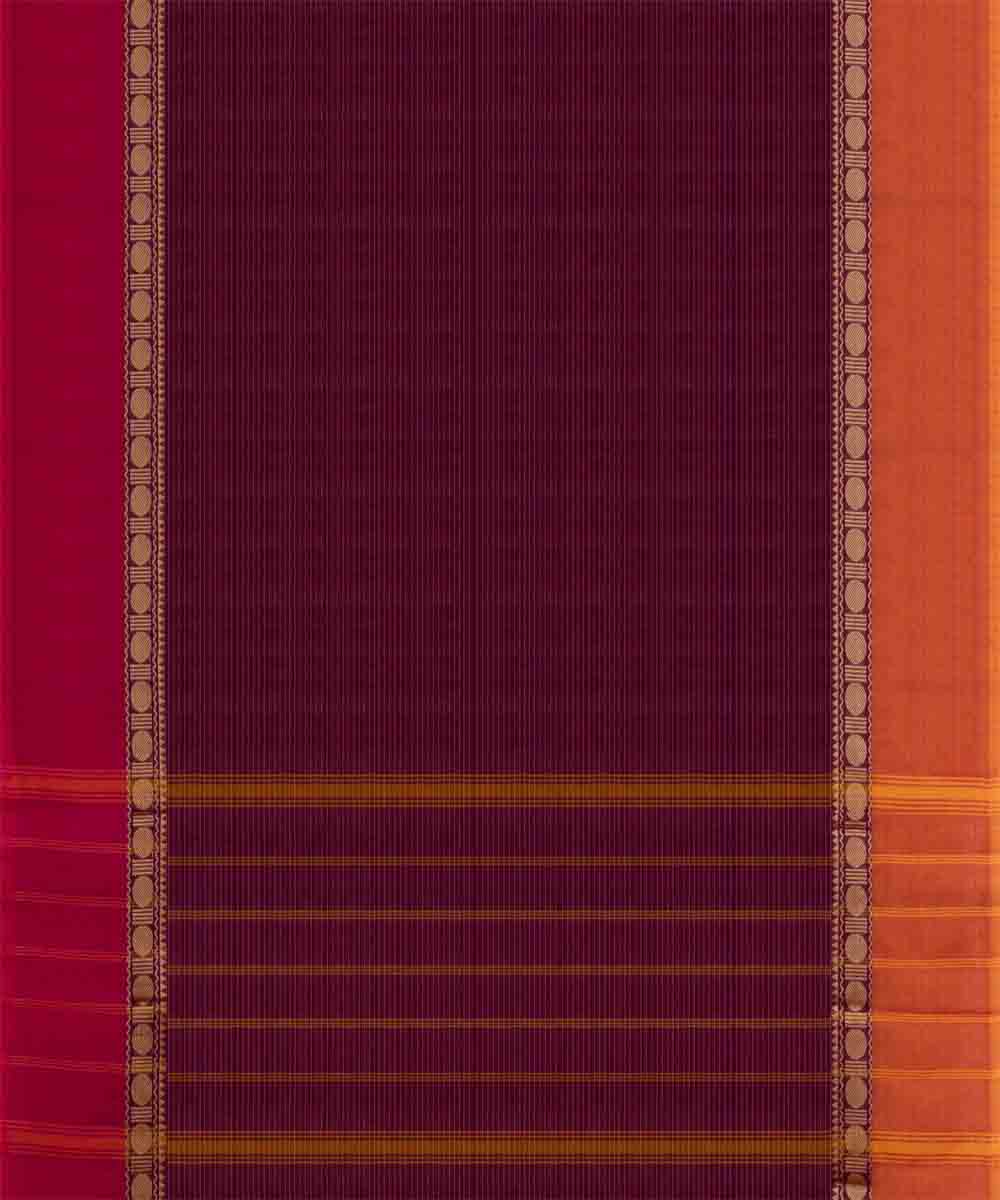 Purple orange cotton handloom chettinad saree