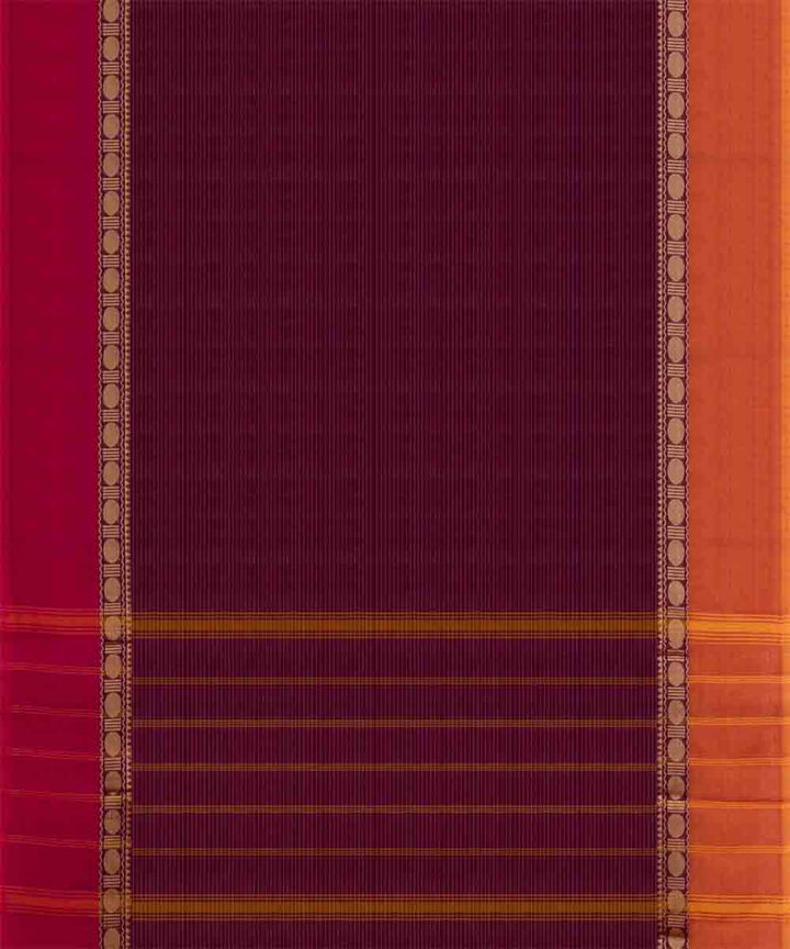 Purple orange cotton handloom chettinad saree