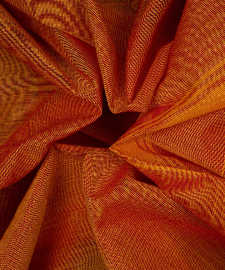 Orange yellow cotton handloom chettinad saree