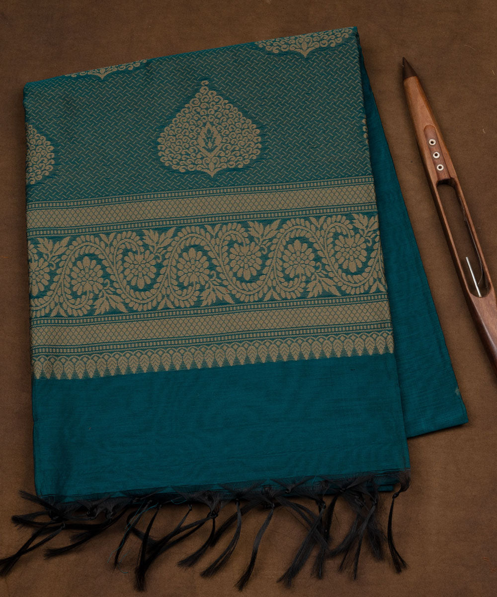 Navy blue handloom south cotton saree