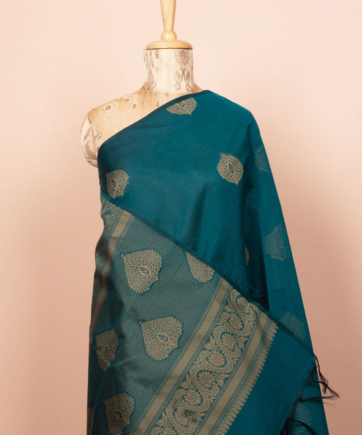 Navy blue handloom south cotton saree