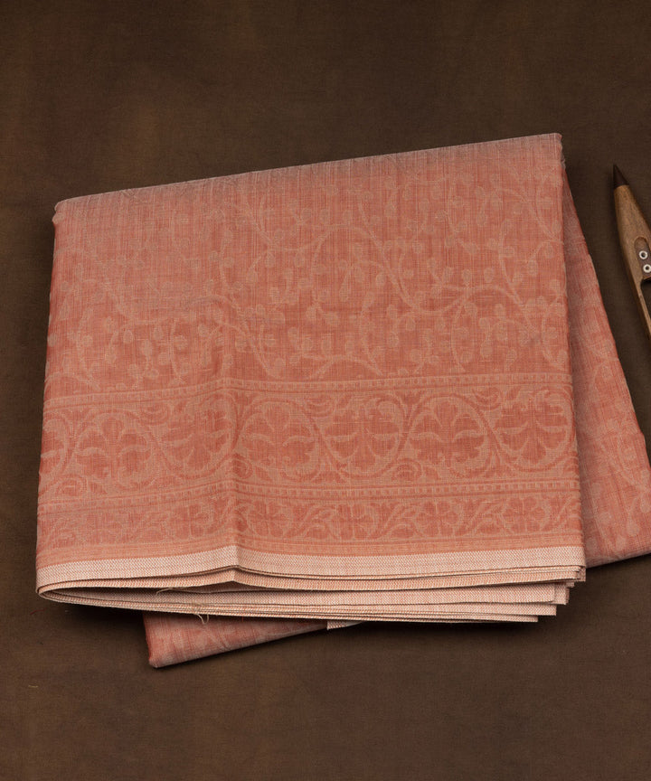 Peach handloom south cotton saree