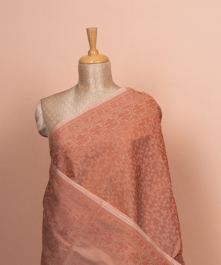 Peach handloom south cotton saree