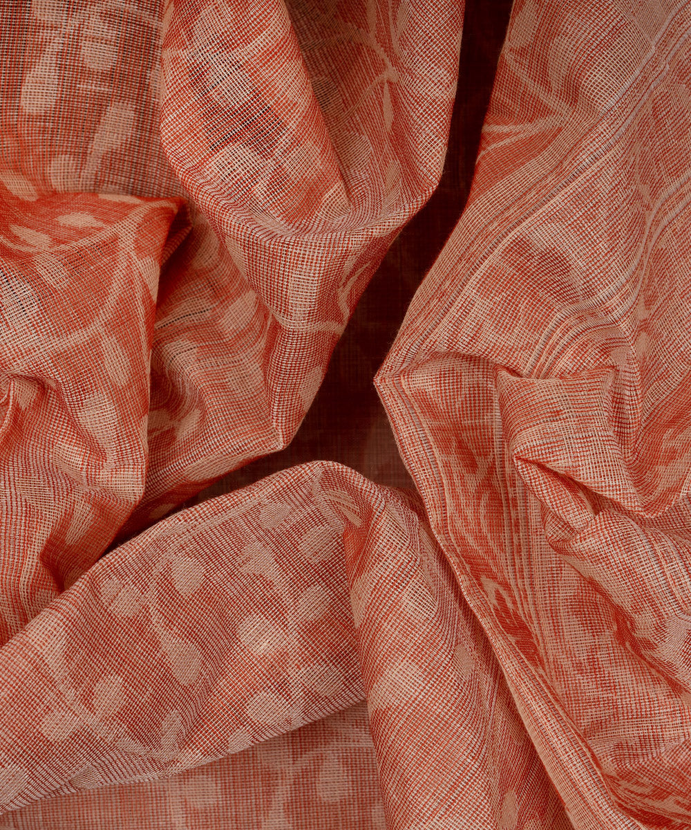 Peach handloom south cotton saree