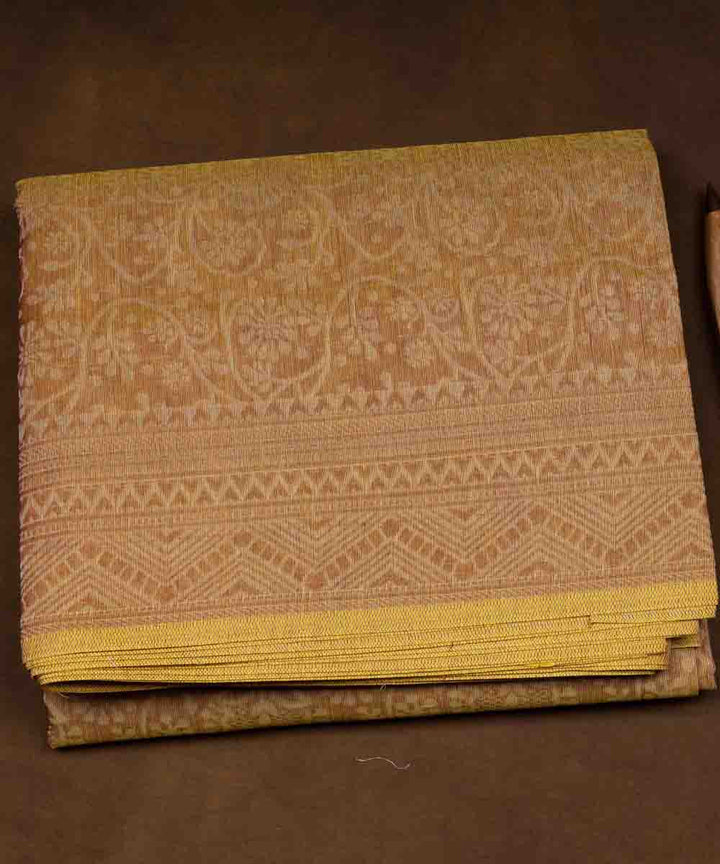 Yellow handloom south cotton saree