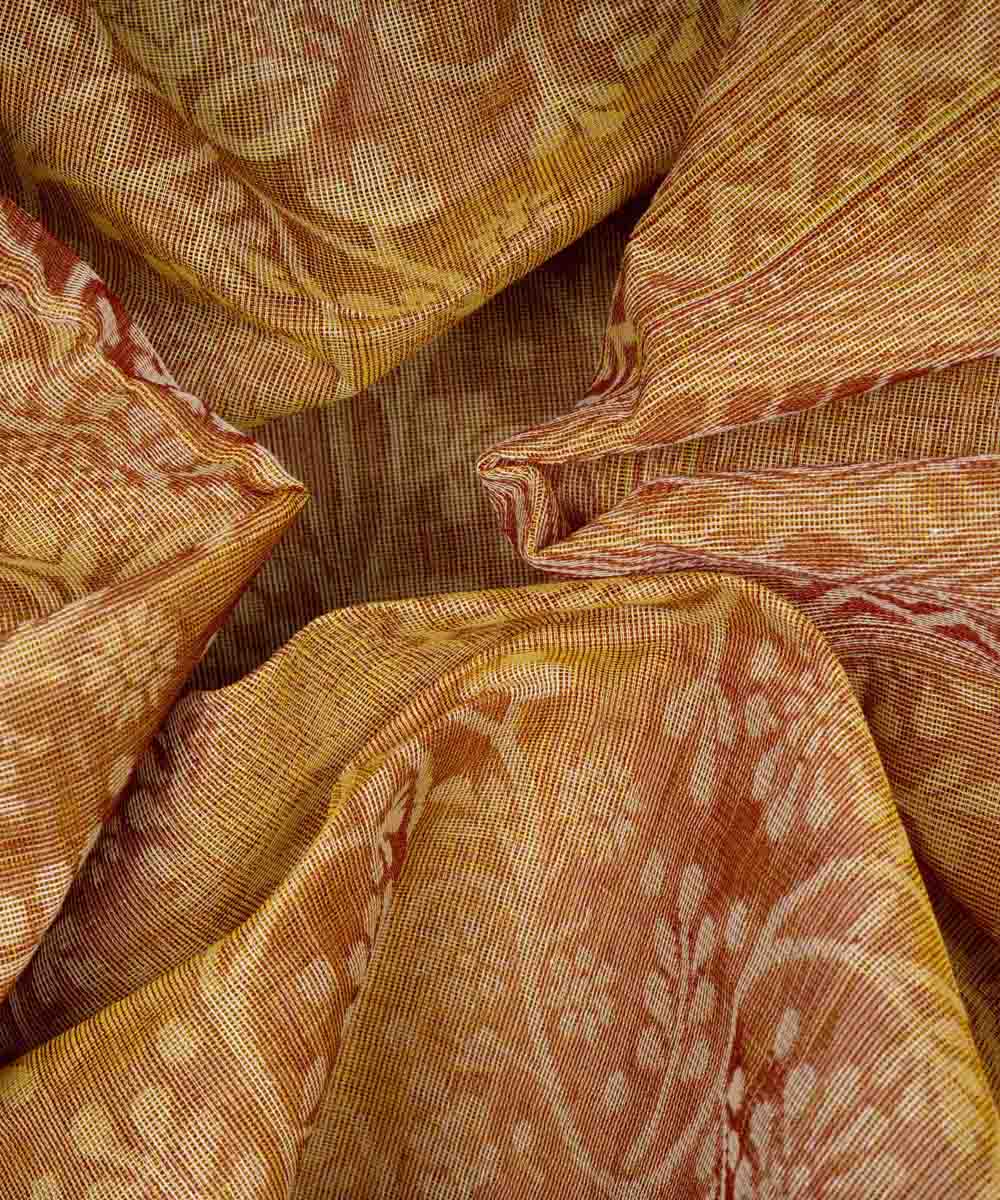 Yellow handloom south cotton saree