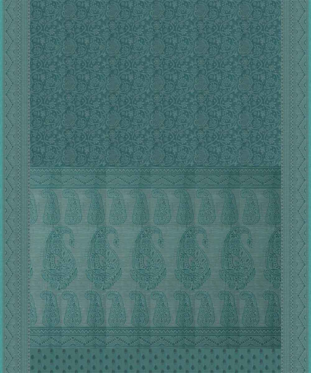 Teal green handloom south cotton saree