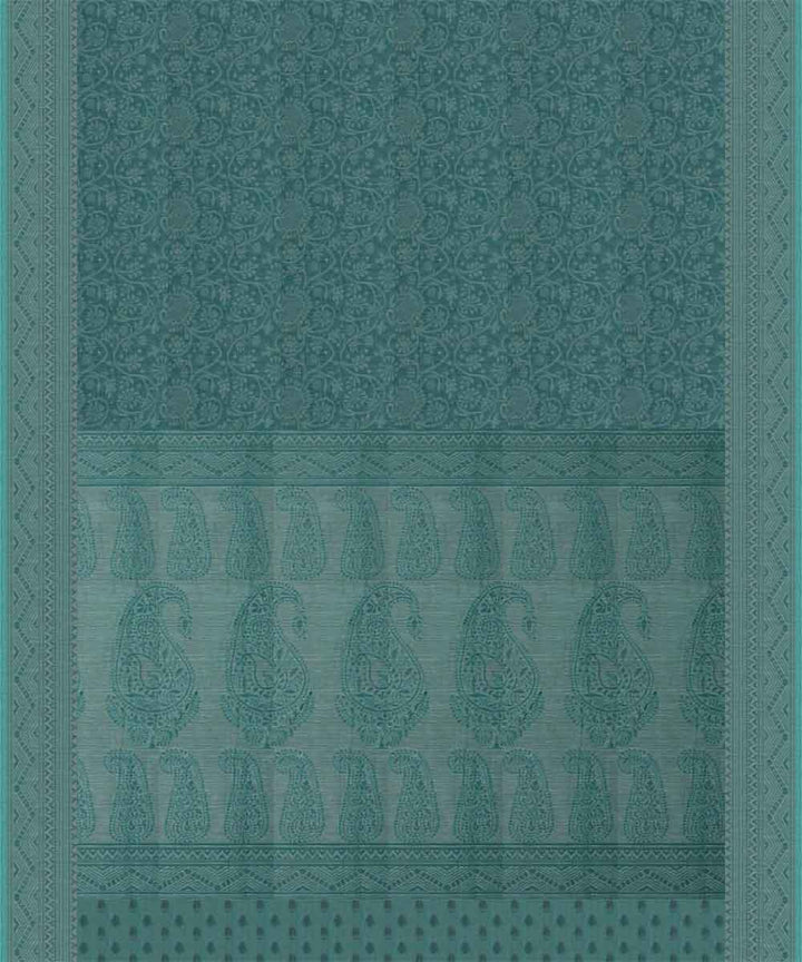 Teal green handloom south cotton saree
