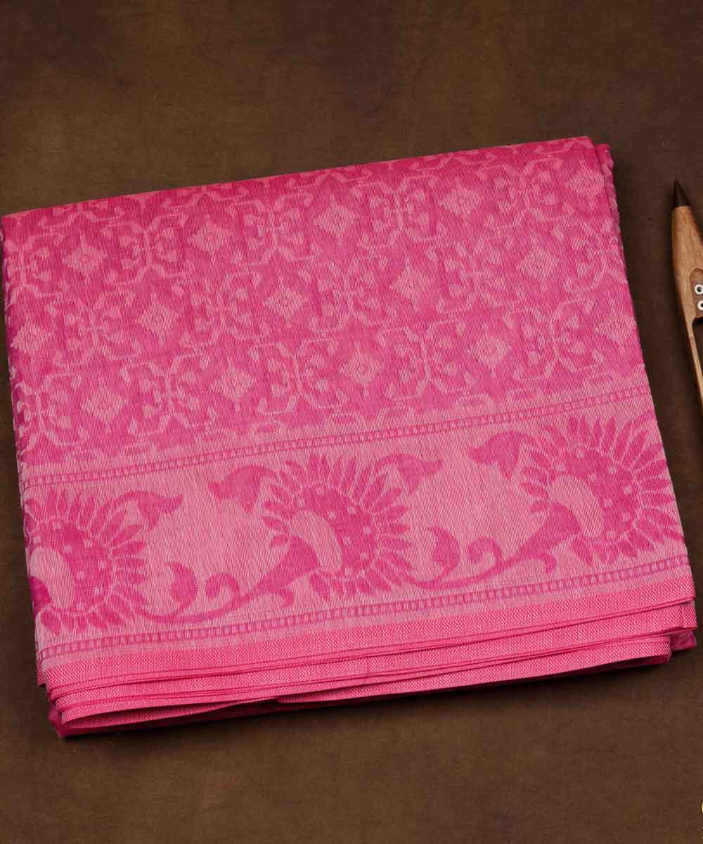Pink handloom south cotton saree