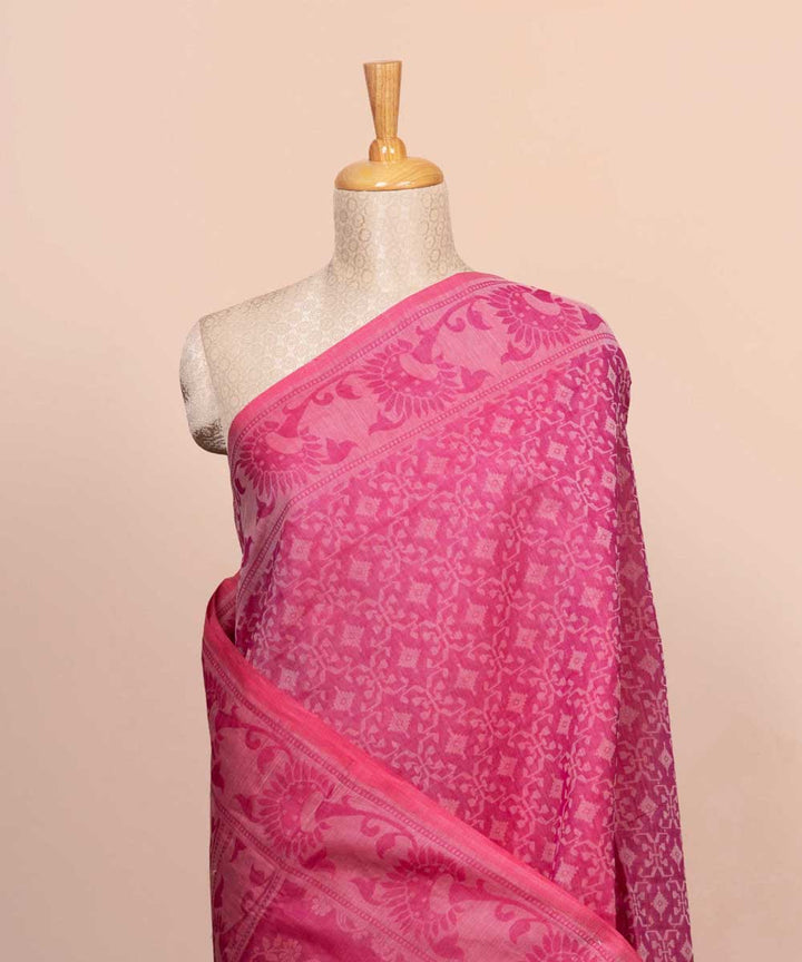 Pink handloom south cotton saree