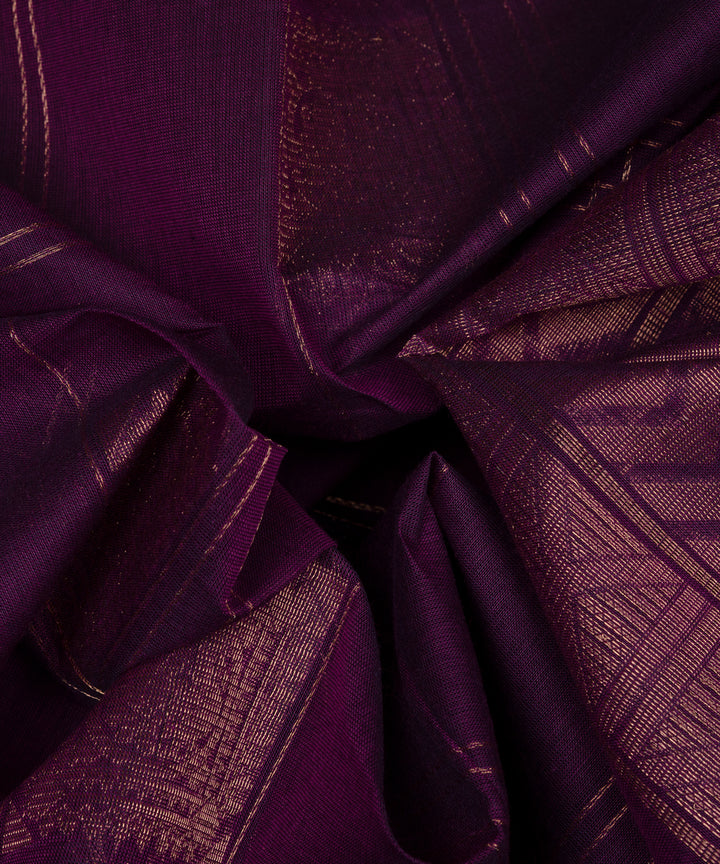 Purple handloom south cotton saree