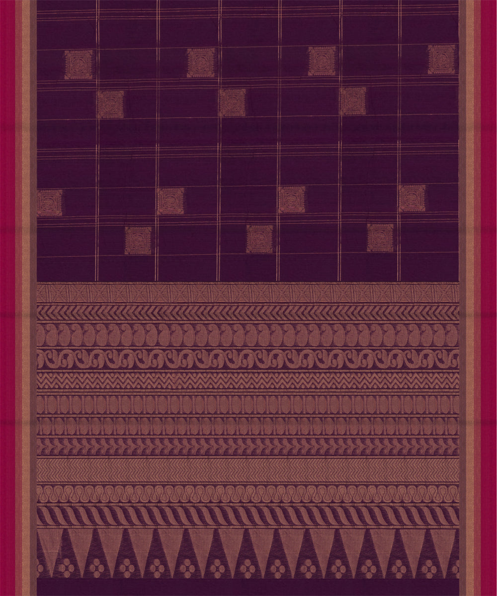 Purple handloom south cotton saree