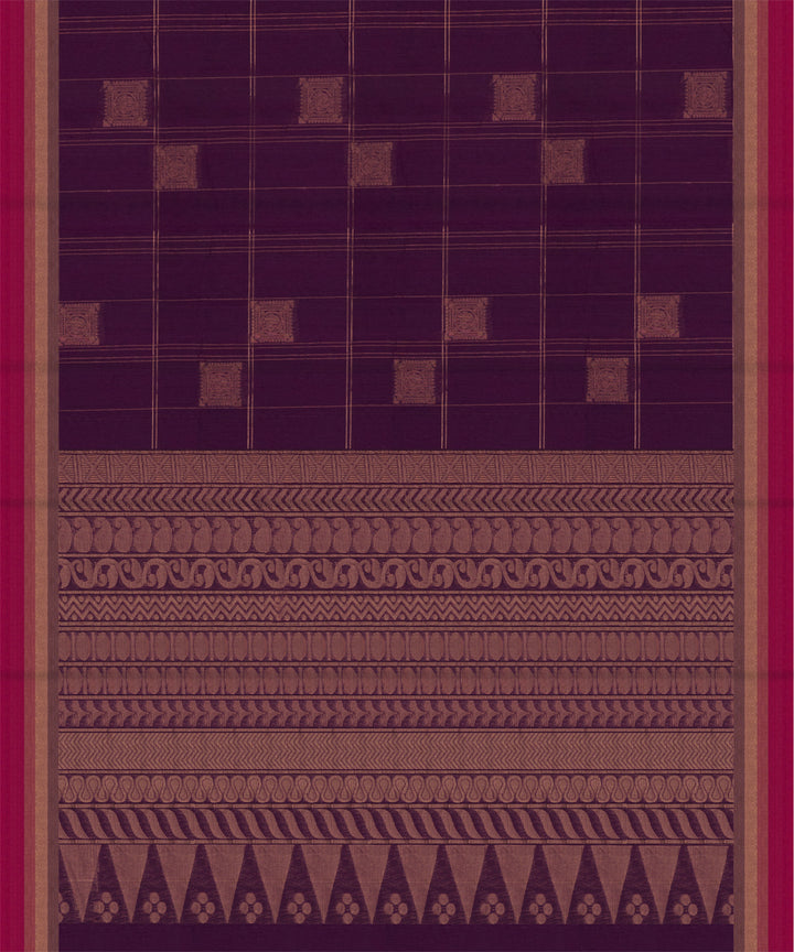 Purple handloom south cotton saree
