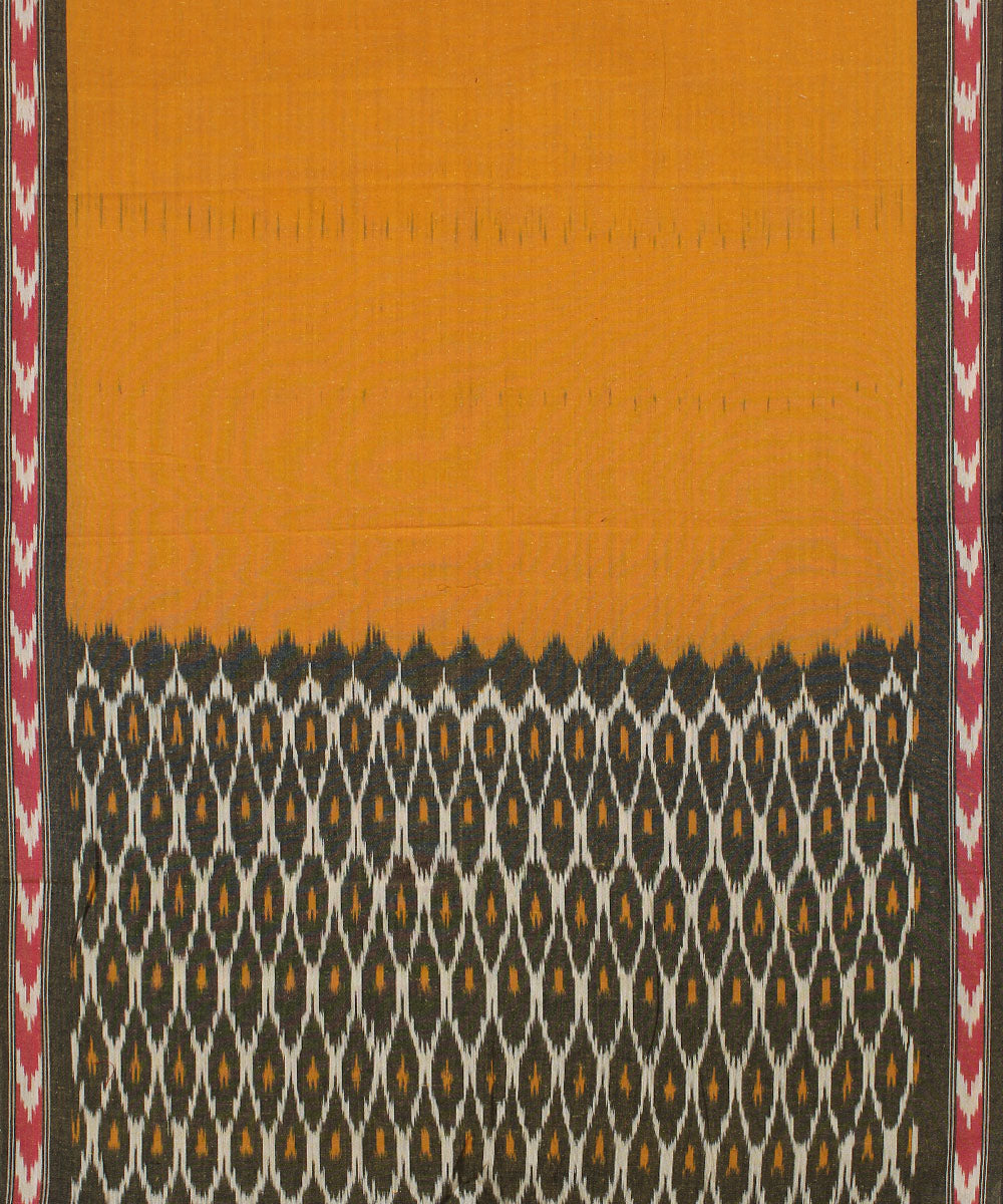 Olive green mustard handwoven cotton pochampally ikat dress material