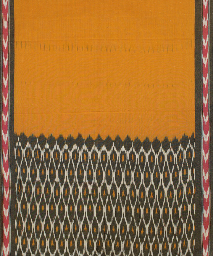 Olive green mustard handwoven cotton pochampally ikat dress material