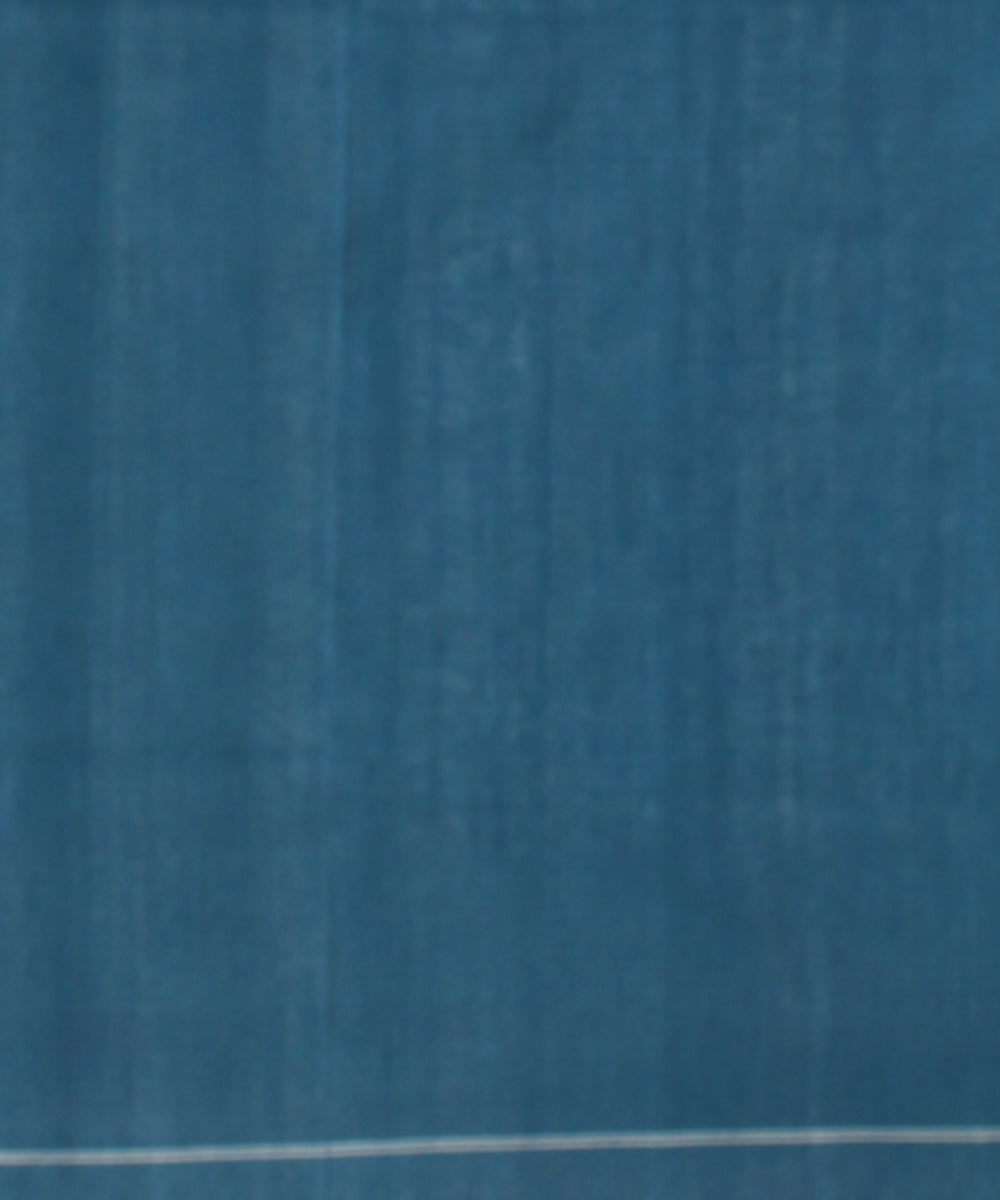 White blue teliarumal cotton handwoven pochampally ikat saree